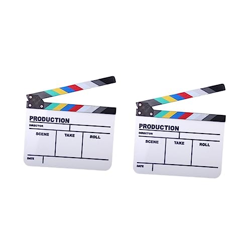 Claqueta colorida para TV película Mobestech de material acrílico resistente con dos unidades 2