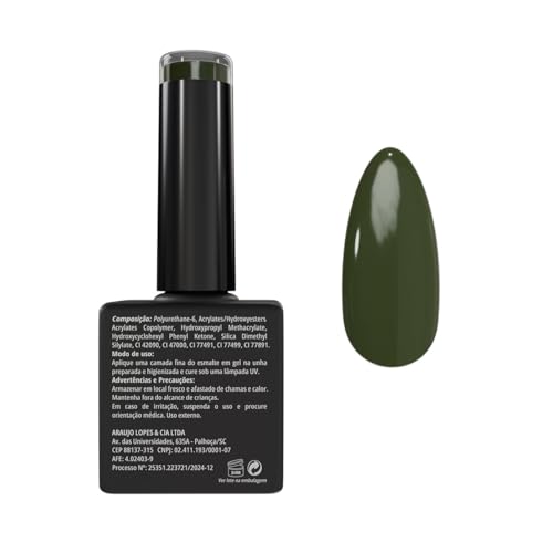Esmalte em Gel Verde Floresta Profundo, Linha Essencial, Hipoalergênico, 8ml - American Burrs Nails