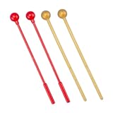 Vaguelly Baquetas De Percusión Para Xilófono y Campana, Mazos Pequeños De Abs Duro y Suave, 2 Pares (rojo y Dorado), Accesorios Musicales Para Instrumentos De Percusión