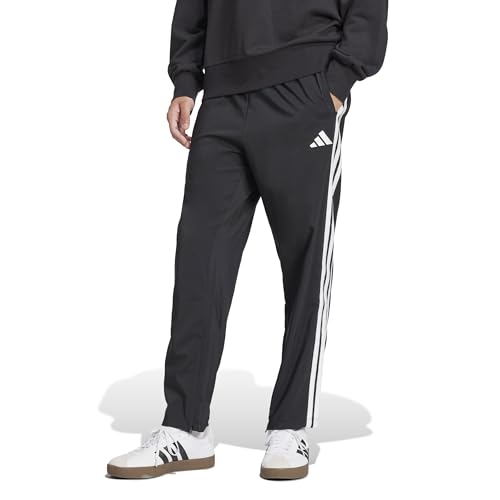 Adidas Men's Essential Three Stripes Stanford Pant Open Hem, Black/White, XL