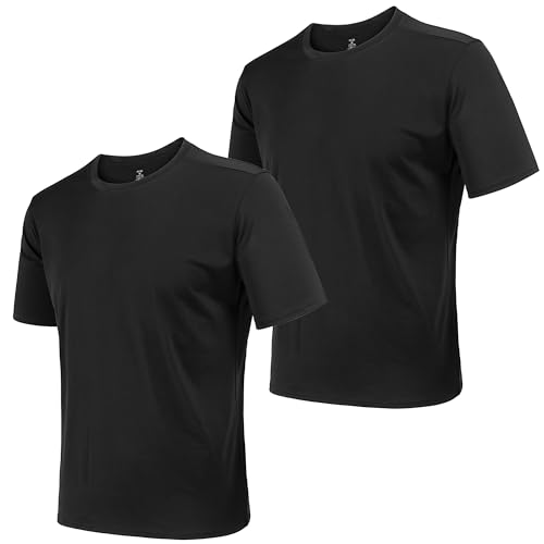 AJGAI 2&5 Pack Men's Sports T Shirts,Crew Neck Breathable Quick-Dry Short Sleeve,Ultra-Soft Lightweight Gym Tees for Athletic Running and Casual