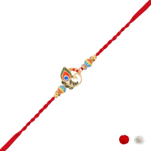 Image of I Jewels Mens Design Rakhi With Roli Chawal & Rakshabandhan Card For Bro /Brother /Bhai