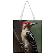 Heavy-Duty Canvas Construction: Flimsy beach bags rip under daily loads. This casual Woodpecker carry on tote bag is made from soft yet tough heavy-duty canvas with double-stitched reinforced seams – it handles laptops, groceries, and textbooks witho...