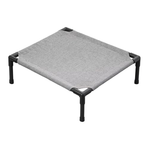 predolo Cuccia Rialzata per Cani, Amaca per Gatti Portatile, Cuccia per Gatti e Cani da Interno e Esterno, Accessorio d'Arredo, Lettino per Gatti per Giardino, Terrazza, Patio, Grigio Scuro, L