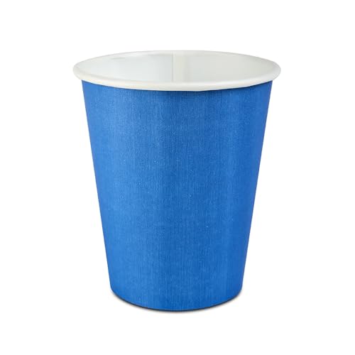 Nupik Vasos de cartón color Azul de 290cc., 240 unidades, Resistentes, A Prueba de Fugas, Ideal para Café, Té y Bebidas Refrescantes Frías, Sin Olores, Ideal para Fiestas