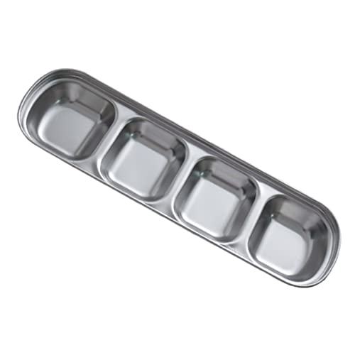 NAMOARLY Sauce Dish Sauce Cup Fruit Bowl Seasoning Dish Seasoning Plate Dishes Compartment Sauce Plate Restaurant Chip Dip Bowl Divided Bowls Vinegar Dish Sauce Bowl Silver Stainless Steel