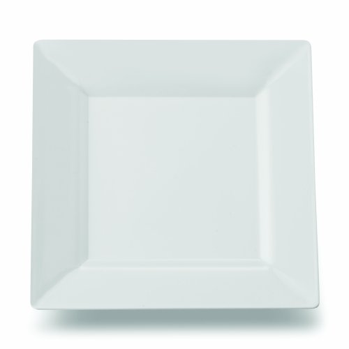 Square Plastic Dessert Salad Plates White 6.5 Inch 120ct Elegant Wedding Plate by Yoshi