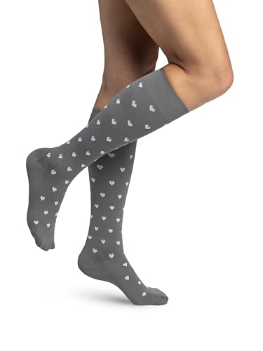 Image of Sigvaris Women's Style Microfiber Patterns 830 Closed Toe Calf-High Socks 20-30mmHg
