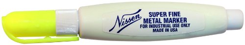 Nissen 00807 Super Fine Metal Marker, Neon Yellow