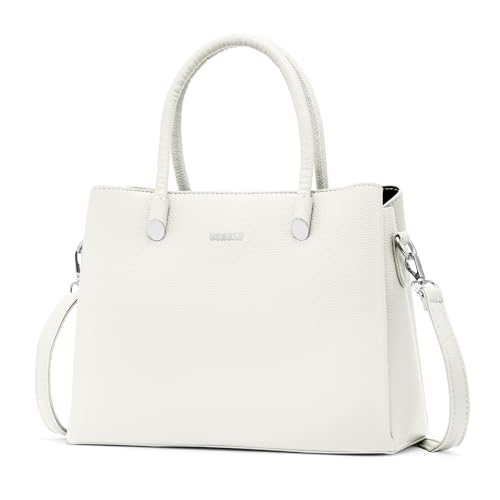 Women's Top-Handle Handbags with 3 Compartments, PU Leather Satchel Handbag