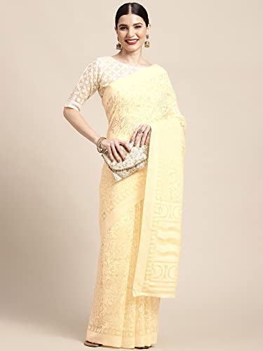 Image of AKHILAM Women's Printed Brasso Printed Saree With Unstitched Blouse Piece (RR0MSKR01E Parent)