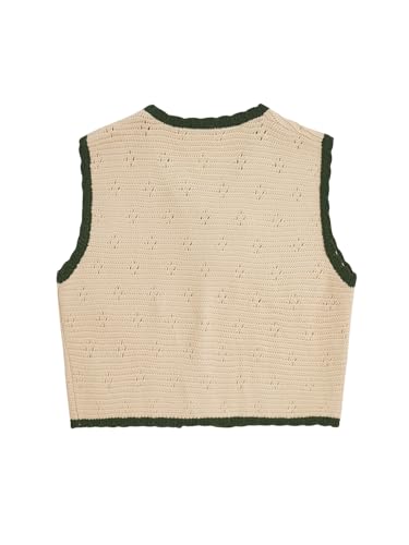 Verdusa Women's Sweater Vest Fall Fashion Trendy Tops Tie Front Sleeveless Crochet Knit Top2