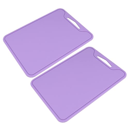 2PCS Silicone Chopping Board, 30 X 22 Cm Kitchen Cutting Board Chopping Boards for Kitchens Flexible Cutting Board Mats, Purple