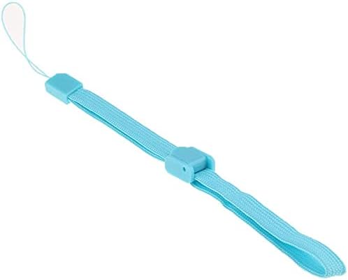 1 Pcs Battery Door Lid Cover Back Cover Pack Case Shell 1 Pcs Hand Strap Lanyard for Nintendo Wii Remote Controller Replacement (Blue)