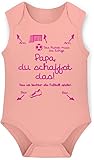 Shirtracer Baby Strampler Mädchen & Junge - Papa du schaffst das Fußball Mädchen - 62-68 (6 Monate) - Babyrosa - Baby - X948 - Babybody ohne Ärmel für Jungen und Mädchen