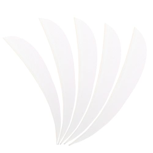 ZSHJGJR Archery Arrow Feathers 4Inch 5 Inch Turkey Feathers Fletchings Arrow Feathers Fletches Right Wing for DIY Hunting Arrows 50PCS (4inch, Right Wing, White)