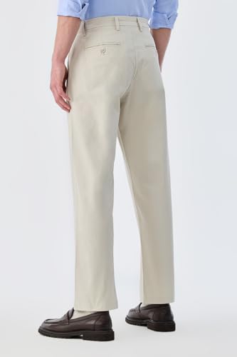 Image of SNITCH Men Casual Wear Chinos | Baggy Fit Wide-Leg Solid Trousers | Stretchable Cotton Blend Pants for Summer Outings