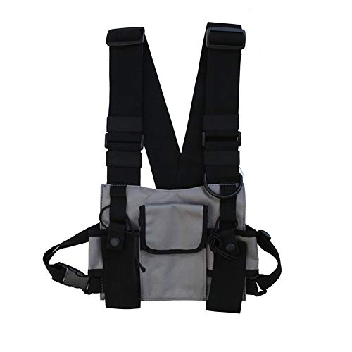 Riñonera de Bolsillo en el Pecho, Oxford Cloth Chest Rig Bag Zipper Street Travel Tipo de Chaleco portátil para Hombres Mujeres, Senderismo, Ciclismo, Trabajo, Escuela Cover