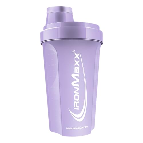 IronMaxx Eiweiß Shaker - 700ml Lavender | Auslaufsicher, Spülmaschinengeeignet, BPA & DEHP-frei | Proteinshaker mit Drehverschluss, Sieb & Mess-Skala