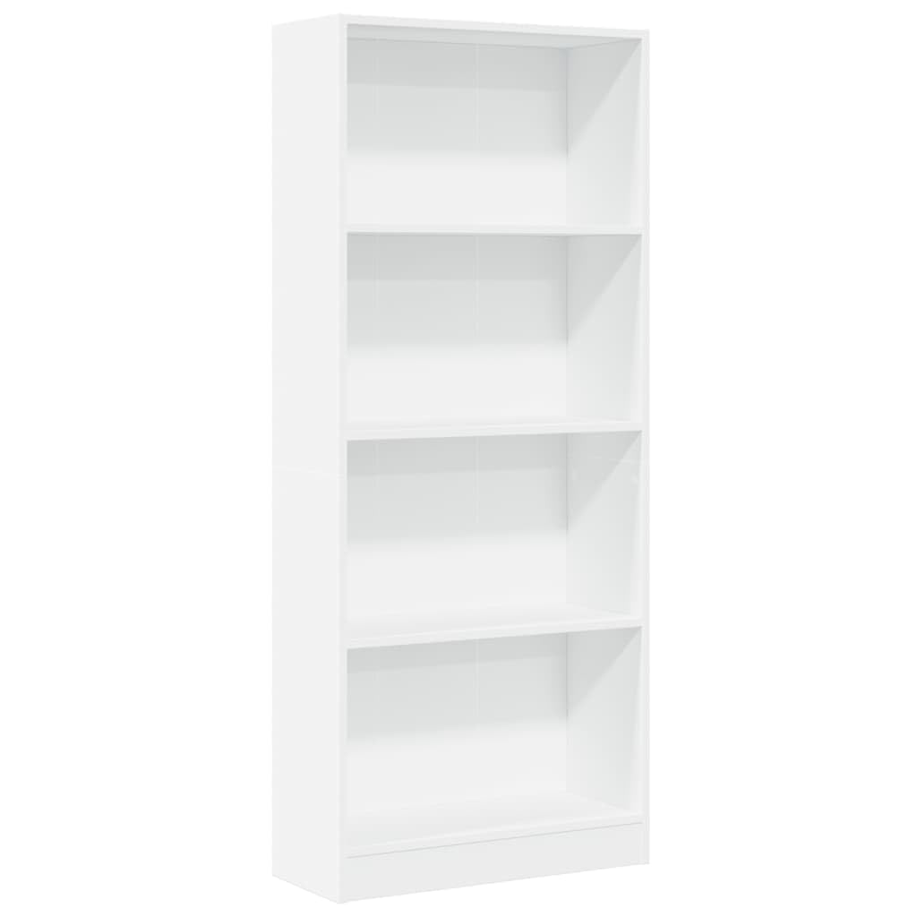 vidaXL Bookcase, Storage Cabinet for Living Room, Book Shelf for Display, Book Rack, Cupboard, Modern Style, White Engineered Wood