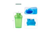 Cekaso Protein Shaker Bottle Blender for Shake and Pre Work Out, Best Shaker Cup (BPA free) w. Classic Loop Top & Whisk Ball, Kitchen Water Bottle (16OZ-400ML, Black Top/Black Body)