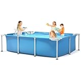 Rechteckiges Schwimmbad-Set mit Metallrahmen, 215,9 x 58,4 x 149,9 cm