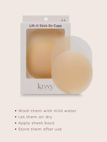 Image of Krvvy Lift-It Stick On Cups | Silicone Bra Uplifter Cups | Reusable Upto 50 Times | Invisible Breast Lift Cups | Skin- Friendly Adhesive | Upto 12 Hrs Hold