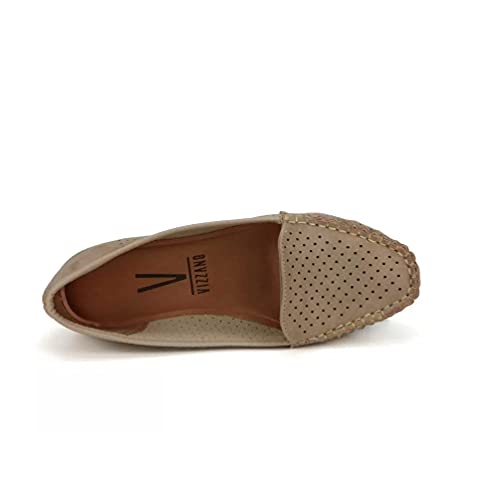Mocassim Feminino Vizzano Camurça Flex Bege