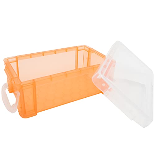 Image of Small Plastic Box, Stackable Mini Storage Bins with Lids|Clear Small Organizer Container|Mini Totes with Lids for Jewelry Beads, Small Crafts Items - 6 Pack