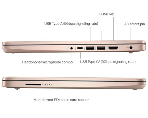 Image of HP AI-Powered 14 inch HD Laptop with Microsoft Office and 1TB Cloud Storage Included for 1-Year| 8GB RAM|128GB SSD| Intel 4-Core CPU| Webcam| Ultra Light|Win 11| RK Bundle| Rose Gold