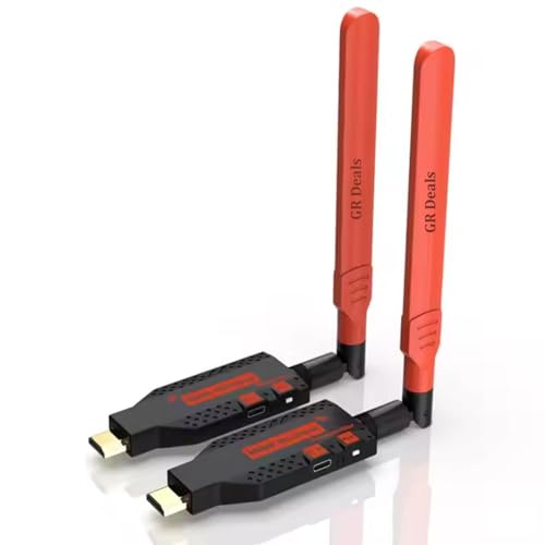 Image of 150M Wireless HDMI Transmitter and Receiver, 1080P 60Hz Wireless HDMI Extender Kit, 150M /450Ft, for Streaming Video to Display /Projector from Laptop, PC etc. (ABS) (Black)