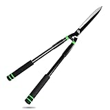 Hedge Shears 29.5" Manual Hedge Clippers with 15° Angle Precision Blades Plant Cutting Scissors for Trimming and Shaping Hedges, Shrubs, Boxwood, Tall Bushes