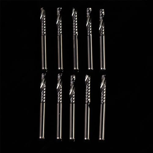 Image of Leadigol 10pcs Flutes Square Nose End Mill Set Power Milling Machine Carbide Flute Tools,Milling Cutter Flat Nose End Engraving Tool CNC Woodworking Kit Single Flute Carbide Milling Accessories