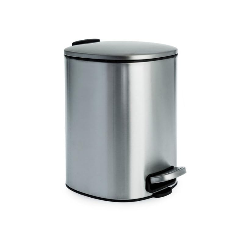 5L Pedal Bin โ Compact, Soft-Close Waste Bin for Home, Office & Bathroom (CHROME)