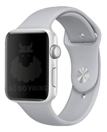 Pulseira Silicone Sport Esportiva Cinza 40mm SM, compatível com Apple Watch