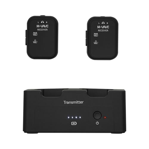 M VAVE WP12 Wireless in Ear Monitor System,2.4G Stereo Ear Return Monitoring Transmission System with Transmitter Clip on Receiver,One to More, Auto-Pairing,IEM for Studio,Guitar,DJ,Live Performance