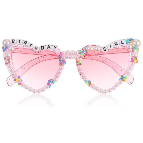 Birthday Glasses Happy Birthday Heart Shaped Sunglasses Pink Birthdays Girl Sunglasses for Birthdays Party