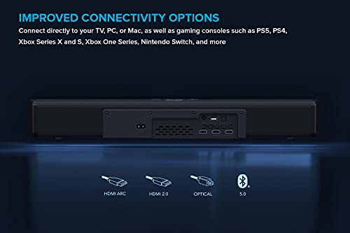 CREATIVE Stage 360 2.1 Soundbar mit Subwoofer für TV, PC, Desktop mit Dolby Atmos, Surround Sound, HDMI ARC/2.0, Bluetooth, Opt. IN,IR-Fernbedienung – Bild 5