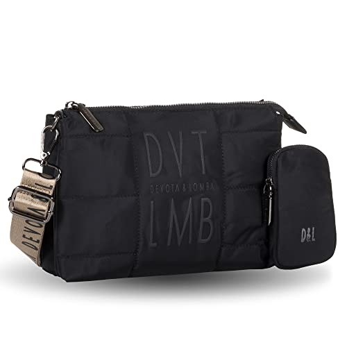 Devota y Lomba. Bolso Bandolera Mujer. Bolsos de Mujer Bandolera. Bolso Multifuncional. Bolso Hombro Regulable. Ecofriendly. Ideal para Regalo. Calidad. 25x5x18 cm. Only 228645-01. Negro Cover