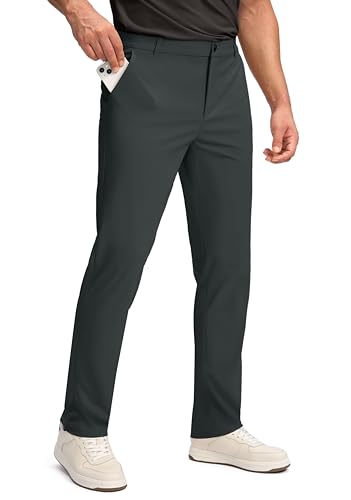 Obla Men's Golf Pants - 30'/32'/34' Slim Fit Stretch Lightweight Trousers with 5 Pockets Casual Travel Dress Work Pants for Men (Dark Grey_L32 W34)