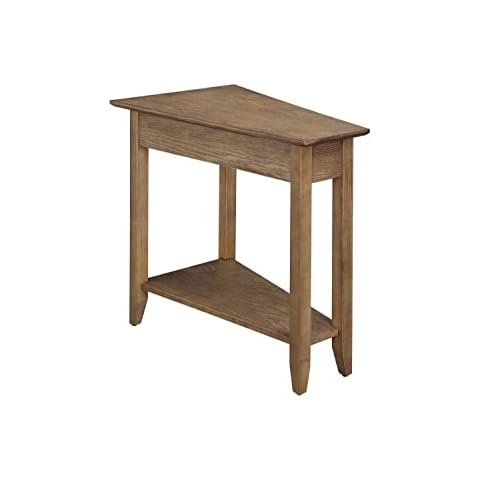 Convenience Concepts American Heritage Wedge End 24"-Traditional Side Table with Storage Shelf, Side Table for Living Room, Office, Bedroom, Driftwood Cover