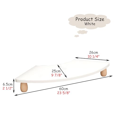 Support de moniteur d'angle incurvé en bois massif pour bureau - 7