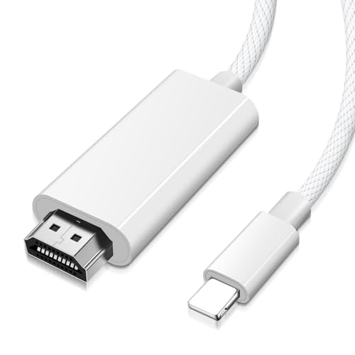 Lizoak Cable Lightnning a HDMI de 2 m, adaptador AV digital para iPhone/iPad a TV, monitor y proyector, sincronización de pantalla HD 1080P, Plug & Play, compatible con iPhone 14/13/12/11/XS/X/SE