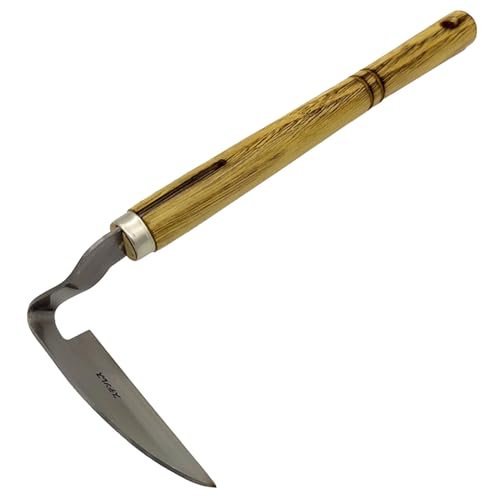 Générique Faucille À Manche Courbé - Faucille Demi-Lune en Acier Inoxydable avec Manche en Bois, Faucille De Sécurité Portable, Outil De Tonte Et De Jardinage, Faucille De Chasse pour La Randonnée