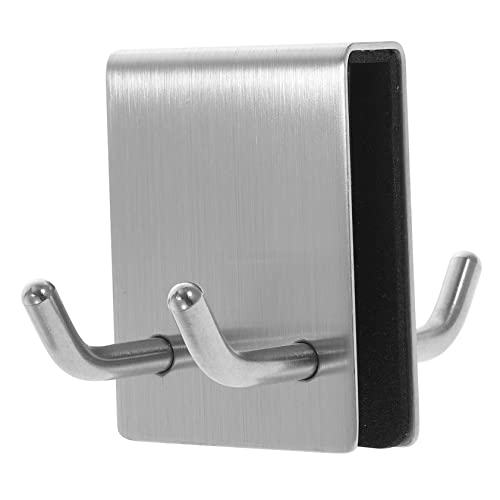 FUNOMOCYA Glass Door Hook Coat Rack Hooks Door Hanger Jacket Hanger Bath Towel Hook Behind Door Hooks Organizer Hangers for Kitchen Towel Hanger Black Towel Rack Black Hanger Silver Sponge