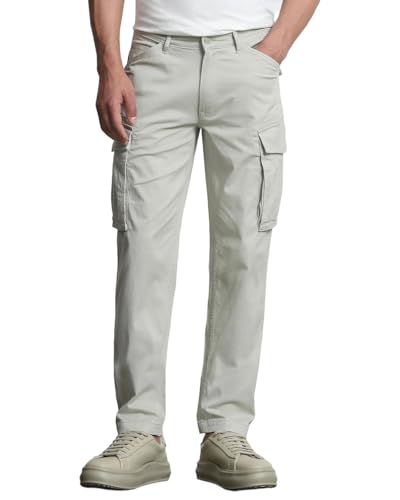 Image of MUFTI Navy Slim Fit Cargo Trousers
