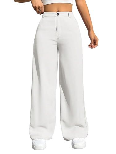 Image of Toochki Trousers for Woman Pants Women's Formal Office Korean | Beige Track Pant | Straight | Cotton Spandex Stretchable Trouser | High-Waisted Bottom Wear