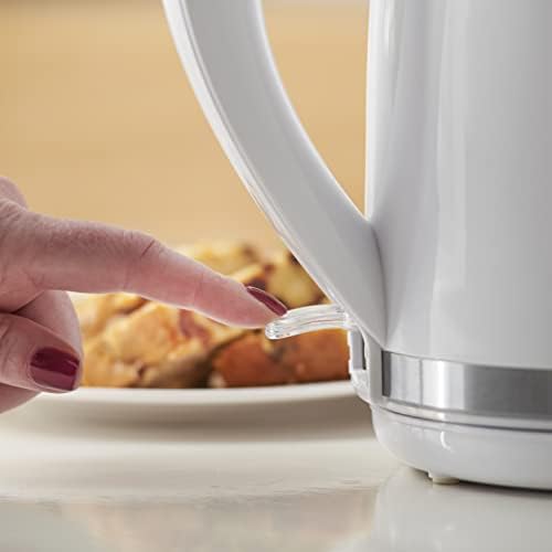 Lewis's Electric Illuminated Kettle Cordless  LED Illuminated Kettle - 2200W, Removable Filter - Boil Dry Protection & Auto Shut Off, White Kettle, Kettle White, LED Kettle, (White, 1.7 Litre)
