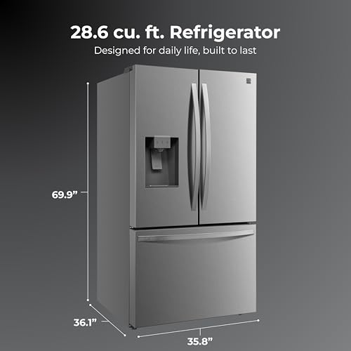 Kenmore 4675625 36" French Door Refrigerator with Freezer Accela Chill, Adjustable Shelving, Dual Evaporator, Energy Star Certified, 28.6 cu. ft. Capacity, Fingerprint Resistant Stainless Steel on Fridge.com