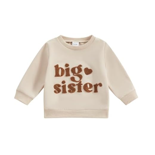 Ayalinggo Big Sister Sweatshirt Toddler Big Sis Little Sis Matching Outfits Long Sleeve Embroidery Sweatshirt Clothes Embroidery Big SIS 18-24 Months